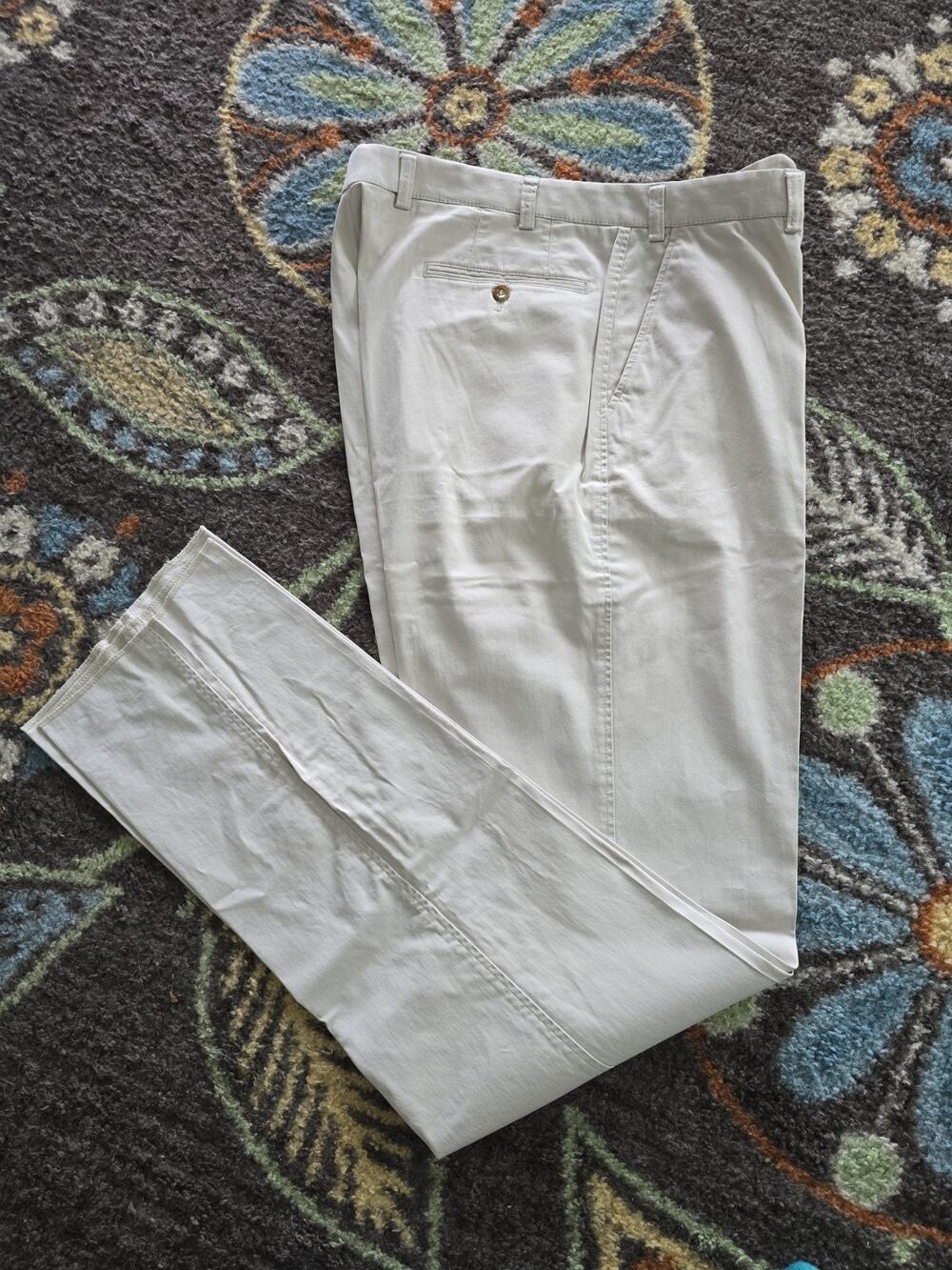 Hiltl ZE200 Chino Trousers Mens 36 Unhemmed Cotton Lyocell Stretch NEW MSRP $185